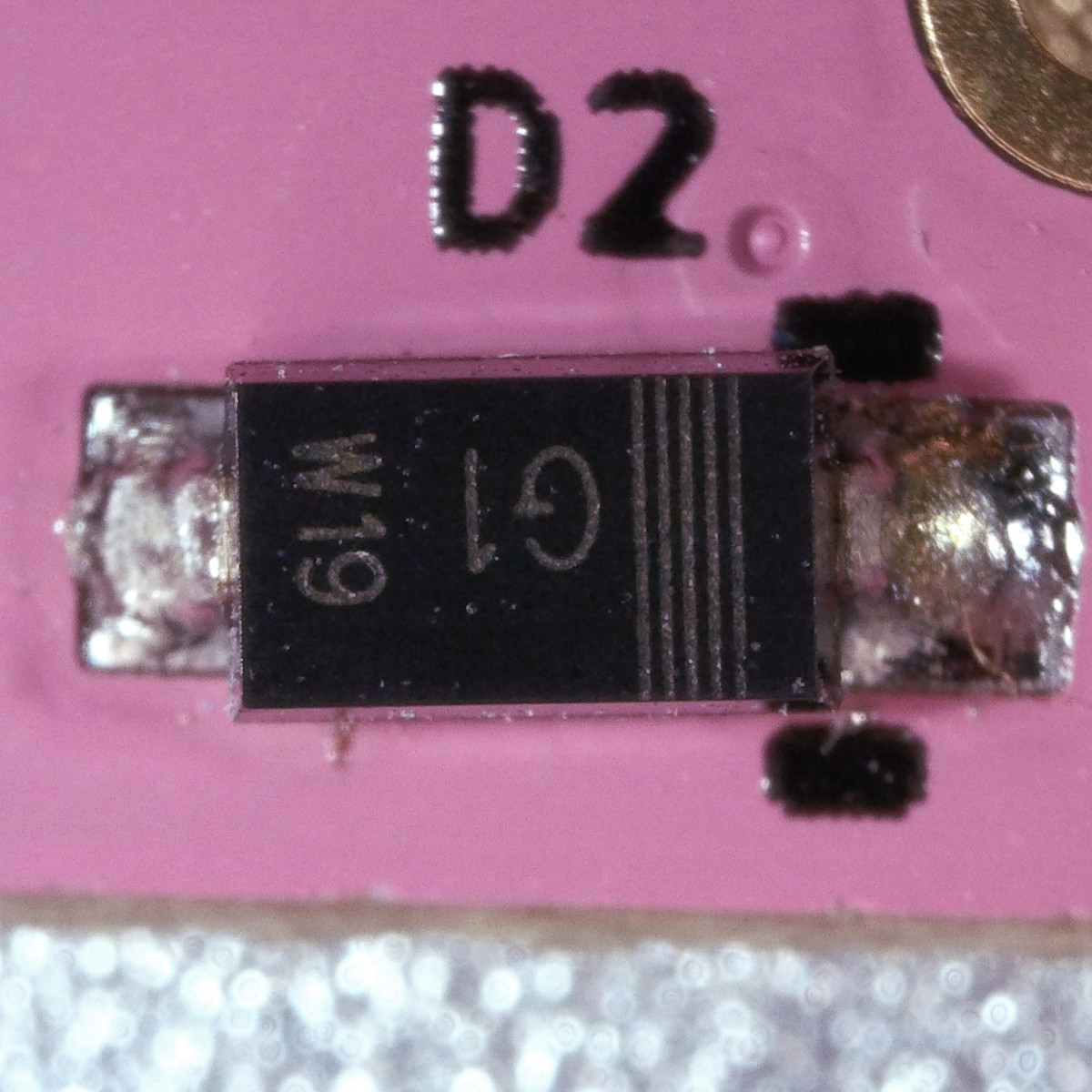 A photo showing the proper alignment of diodes